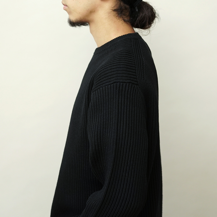 BATONER / SOLID WOOL RIB CREW NECK
