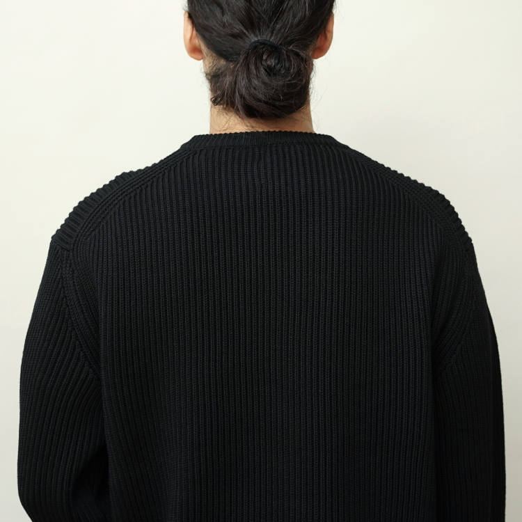 BATONER / SOLID WOOL RIB CREW NECK