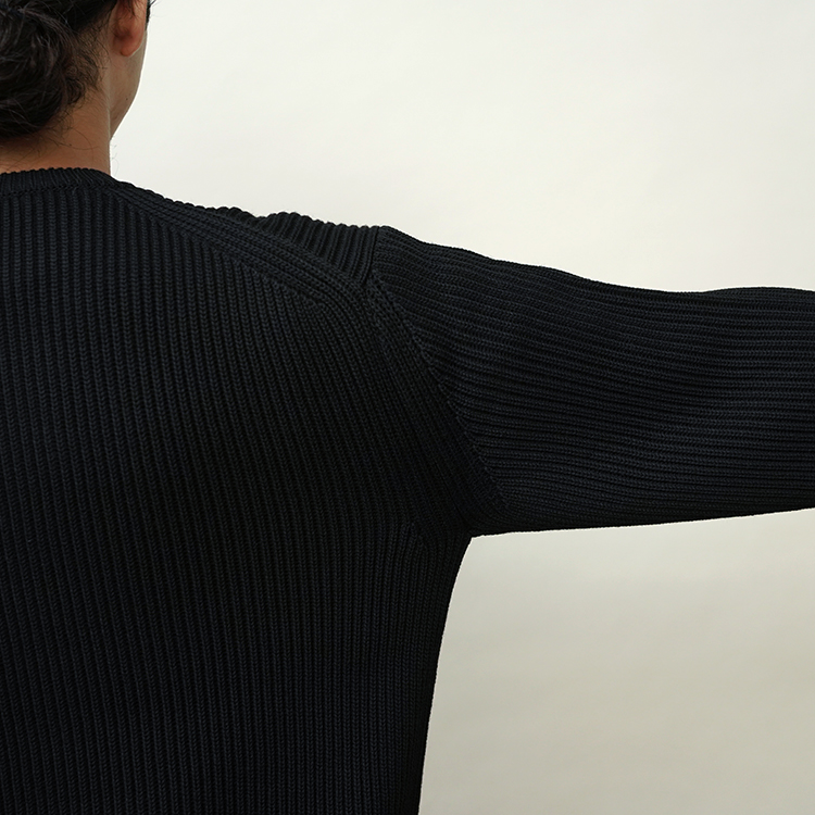 BATONER / SOLID WOOL RIB CREW NECK