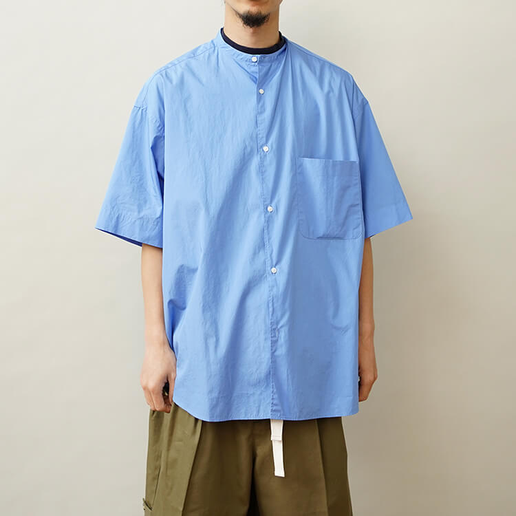 Graphpaper(グラフペーパー) / Broad S/S Oversized Band Collar Shirt