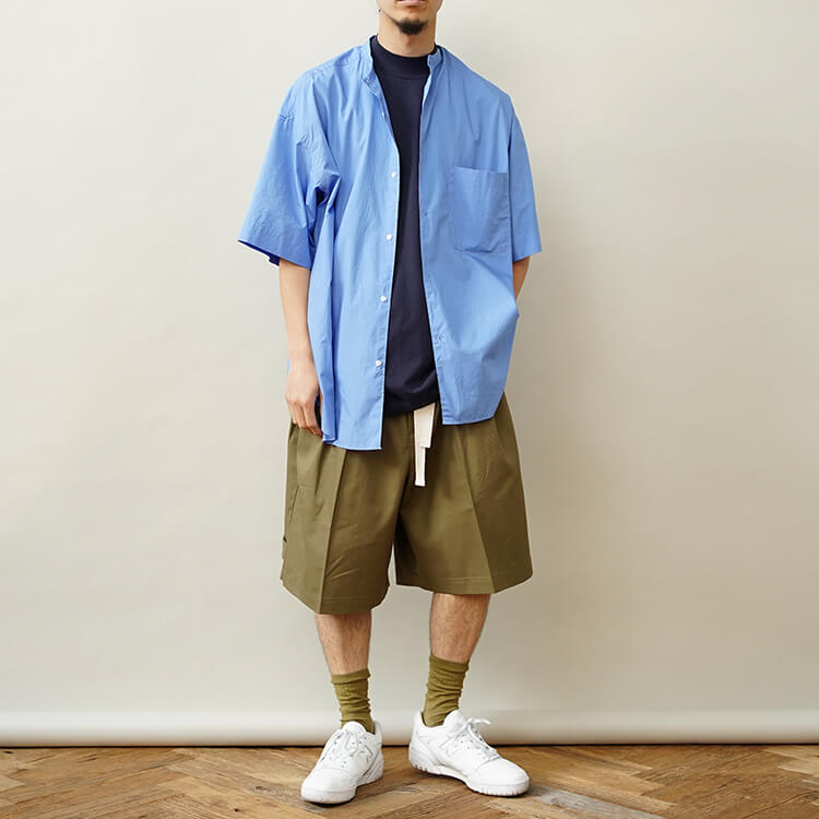 Graphpaper(グラフペーパー) / Broad S/S Oversized Band Collar Shirt