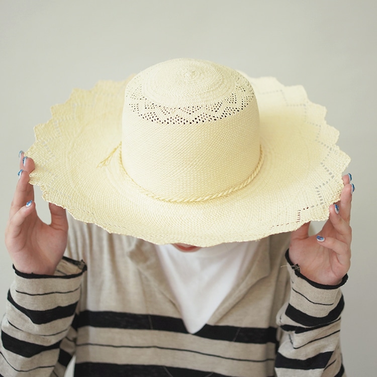 NATURAL CLOWN LONG BRIM HAT - Grade.3