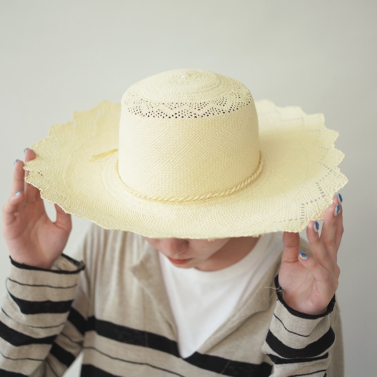 NATURAL CLOWN LONG BRIM HAT - Grade.3